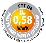 kyvné střešní okno fakro FTT U8-známka NEJTEPLEJŠÍ STŘEŠNÍ OKNO NA TRHU